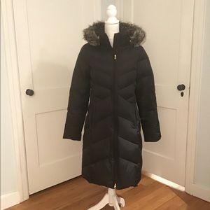 Lands’ End Down Puffer Coat with Fur Lined Hood